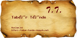 Tabár Tünde névjegykártya